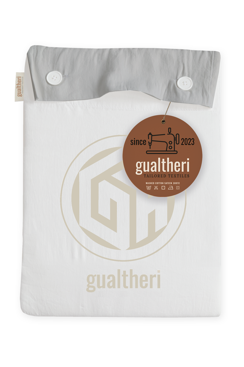 Gualtheri dekbedovertrek Silenzio white / Argento Grey