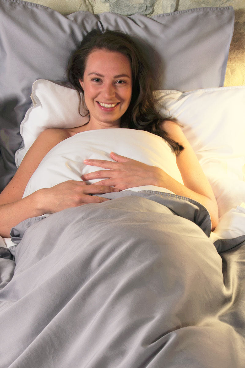 Gualtheri dekbedovertrek Silenzio white / Argento Grey