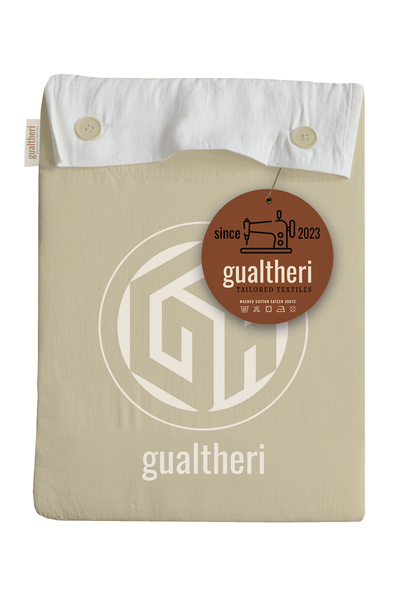 Gualtheri dekbedovertrek Sabbia Ecru / Silenzio White